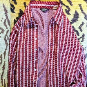 Vintage 1960's Clubman Sportswear Button Shirt Rockabilly Polyester Perma